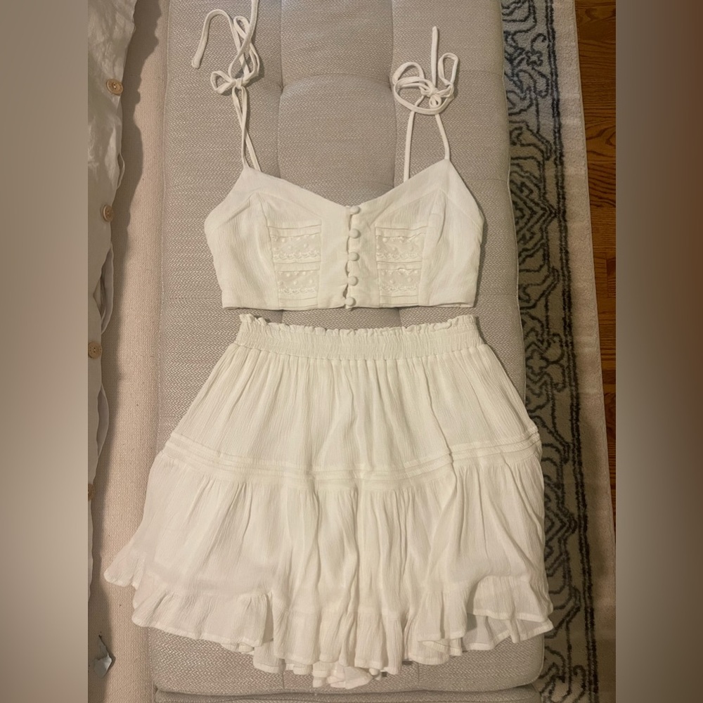 White Princess Polly Skirt and Crop Top Set